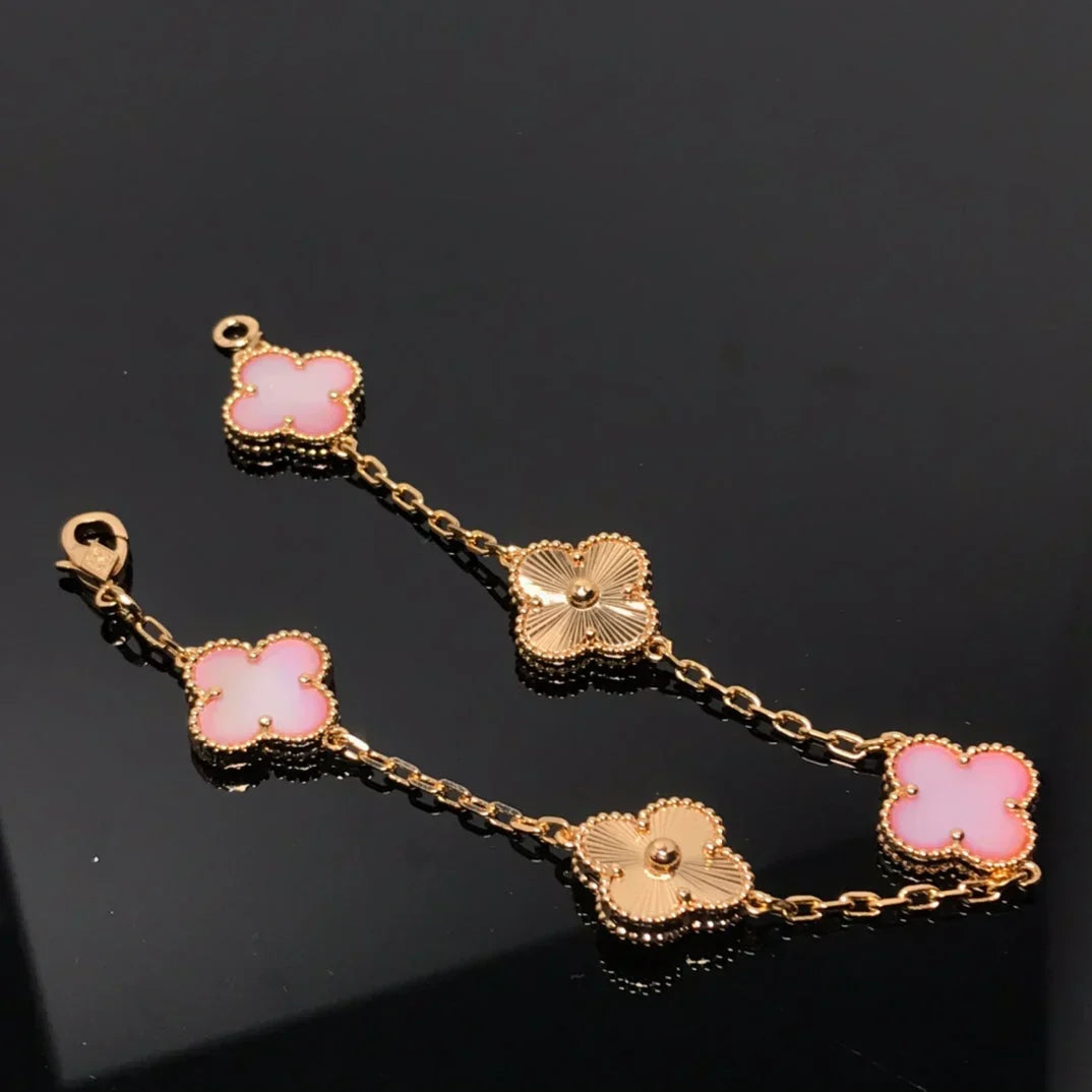 [Riva Jewelry ] CLOVER 5 MOTIFS  PINK MOP BRACELET COLLECTION