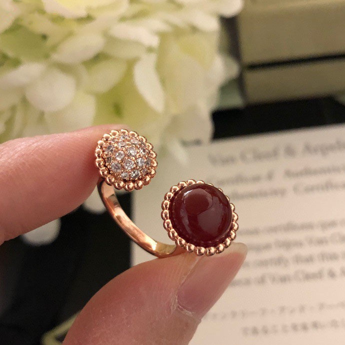 [Riva Jewelry ]PERLEE COULEURS DIAMOND ROSE GOLD BETWEEN THE FINGER RING