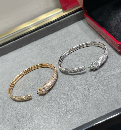 [Riva Jewelry ]PANTHERE FULL DIAMOND OPEN BRACELET