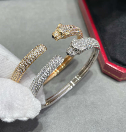 [Riva Jewelry ]PANTHERE FULL DIAMOND OPEN BRACELET