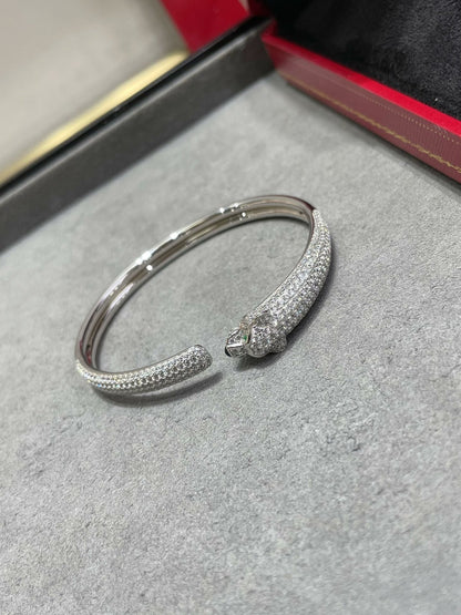 [Riva Jewelry ]PANTHERE FULL DIAMOND OPEN BRACELET