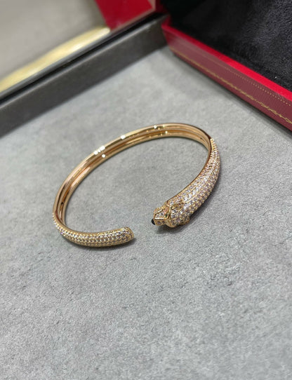 [Riva Jewelry ]PANTHERE FULL DIAMOND OPEN BRACELET