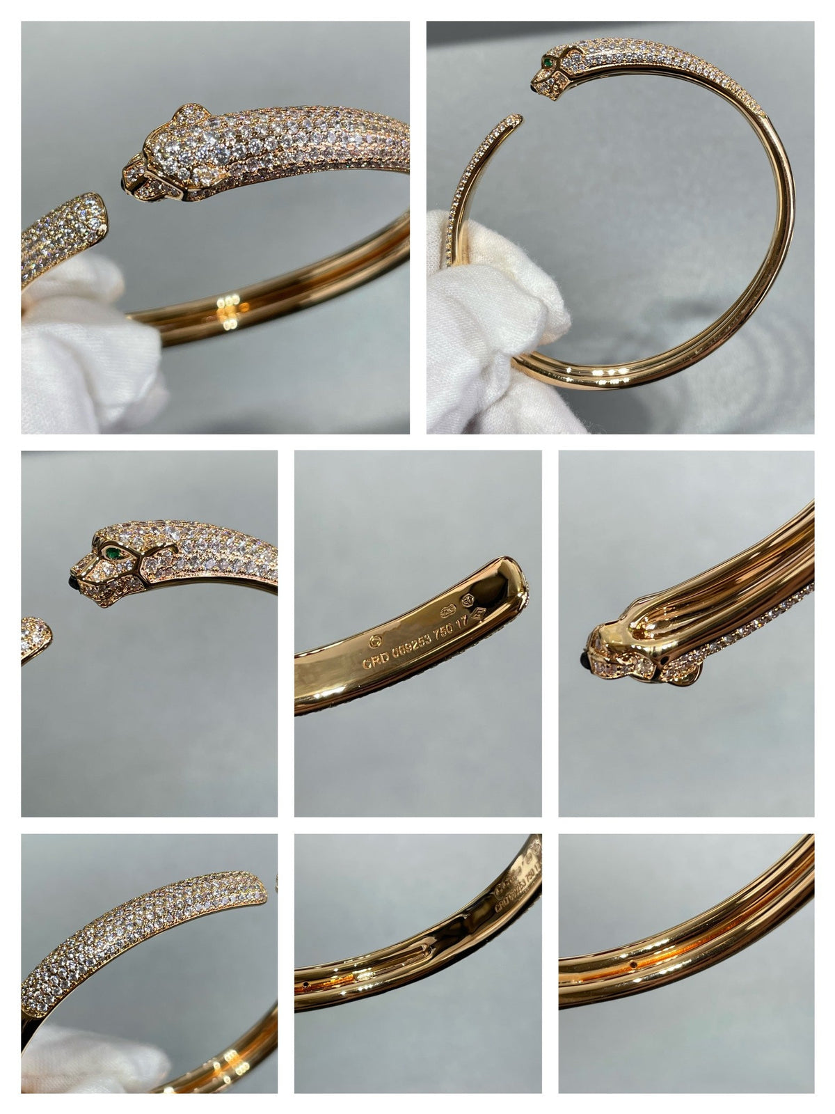[Riva Jewelry ]PANTHERE FULL DIAMOND OPEN BRACELET