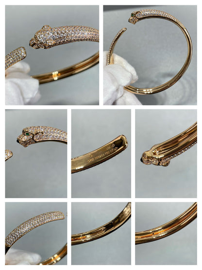 [Riva Jewelry ]PANTHERE FULL DIAMOND OPEN BRACELET