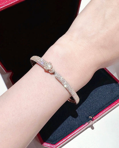 [Riva Jewelry ]PANTHERE FULL DIAMOND OPEN BRACELET