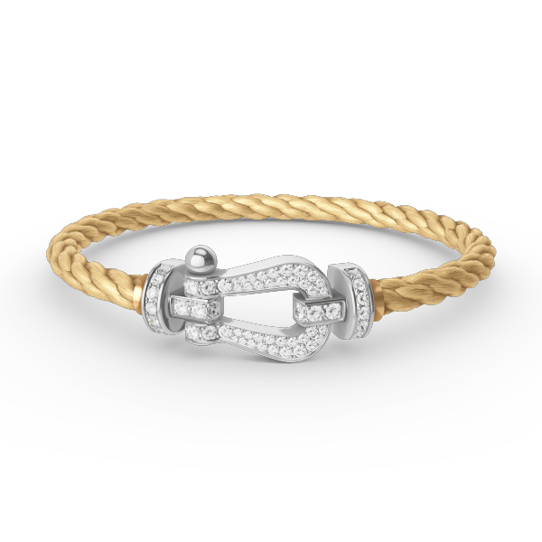 [Riva Jewelry]FORCE LARGE HORSESHOE FULL DIAMOND BRACELET - WHITE GOLD