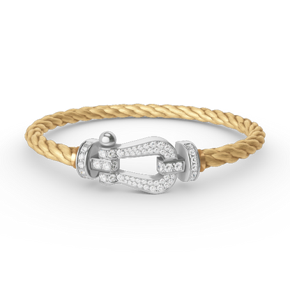 [Riva Jewelry ]FORCE LARGE HORSESHOE FULL DIAMOND BRACELET SILVER