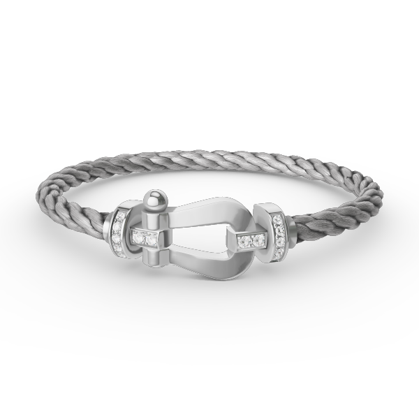 [Riva Jewelry]フォース ラージ ホースシュー ハーフ ダイヤモンド ブレスレット - ホワイトゴールド