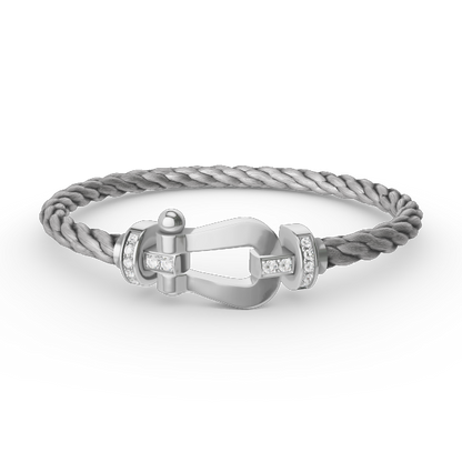 [Riva Jewelry]フォース ラージ ホースシュー ハーフ ダイヤモンド ブレスレット - ホワイトゴールド