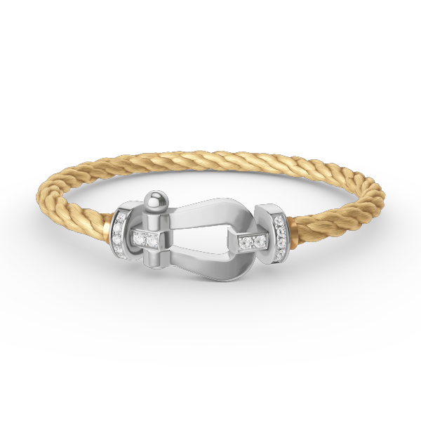 [Riva Jewelry]フォース ラージ ホースシュー ハーフ ダイヤモンド ブレスレット - ホワイトゴールド