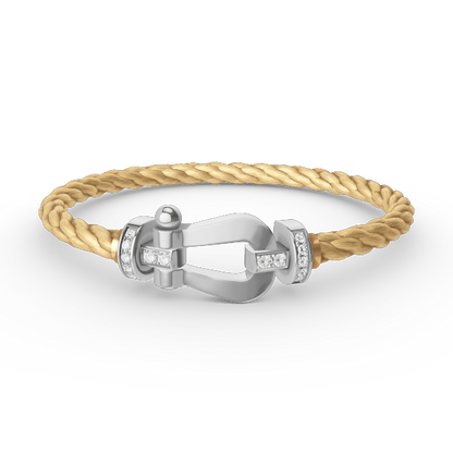 [Riva Jewelry]フォース ラージ ホースシュー ハーフ ダイヤモンド ブレスレット - ホワイトゴールド