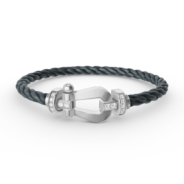 [Riva Jewelry]フォース ラージ ホースシュー ハーフ ダイヤモンド ブレスレット - ホワイトゴールド