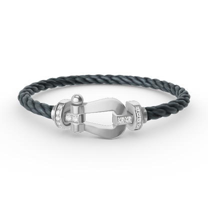 [Riva Jewelry]フォース ラージ ホースシュー ハーフ ダイヤモンド ブレスレット - ホワイトゴールド