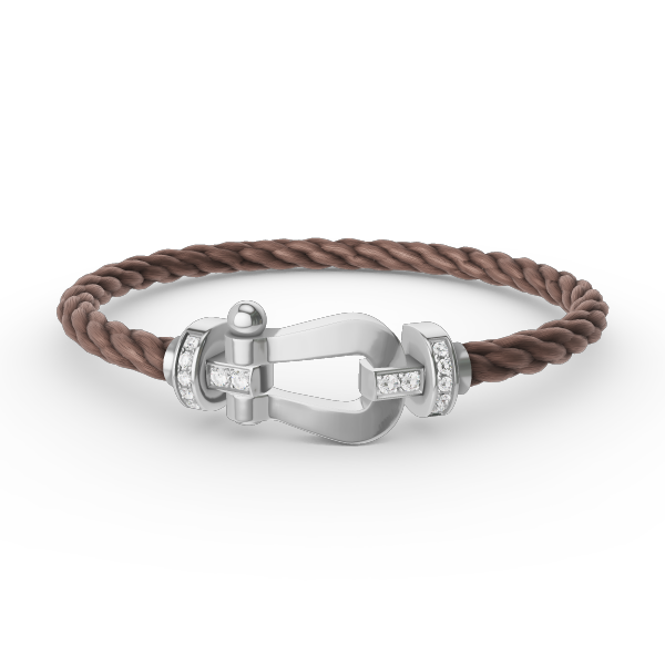 [Riva Jewelry]フォース ラージ ホースシュー ハーフ ダイヤモンド ブレスレット - ホワイトゴールド