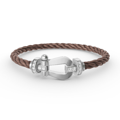 [Riva Jewelry]フォース ラージ ホースシュー ハーフ ダイヤモンド ブレスレット - ホワイトゴールド