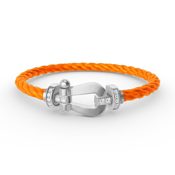 [Riva Jewelry]フォース ラージ ホースシュー ハーフ ダイヤモンド ブレスレット - ホワイトゴールド