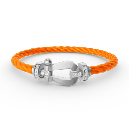 [Riva Jewelry]フォース ラージ ホースシュー ハーフ ダイヤモンド ブレスレット - ホワイトゴールド
