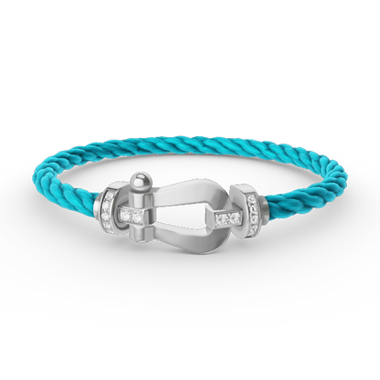 [Riva Jewelry]フォース ラージ ホースシュー ハーフ ダイヤモンド ブレスレット - ホワイトゴールド