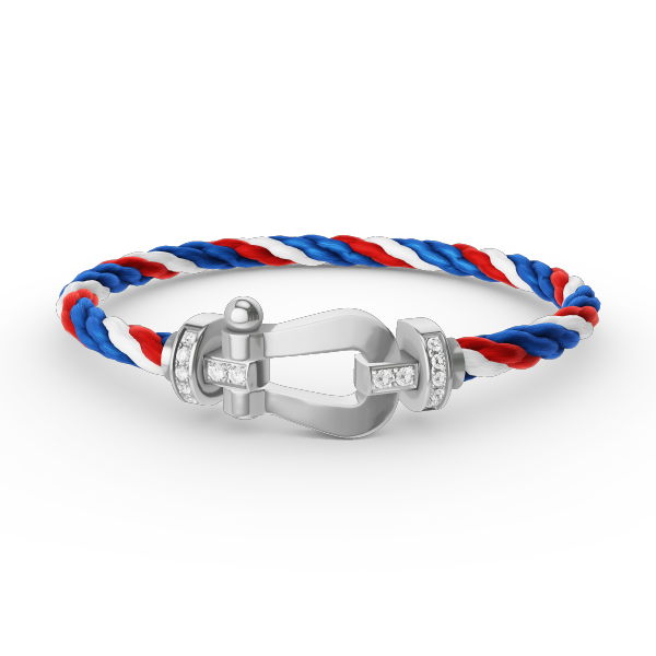 [Riva Jewelry]フォース ラージ ホースシュー ハーフ ダイヤモンド ブレスレット - ホワイトゴールド