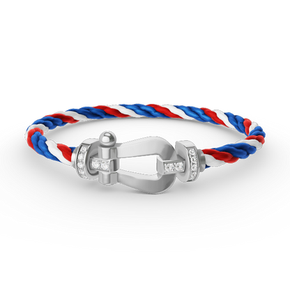[Riva Jewelry]フォース ラージ ホースシュー ハーフ ダイヤモンド ブレスレット - ホワイトゴールド