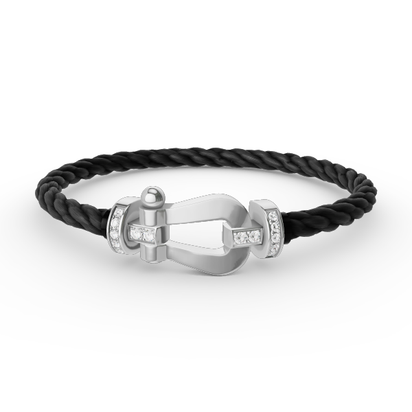 [Riva Jewelry]フォース ラージ ホースシュー ハーフ ダイヤモンド ブレスレット - ホワイトゴールド