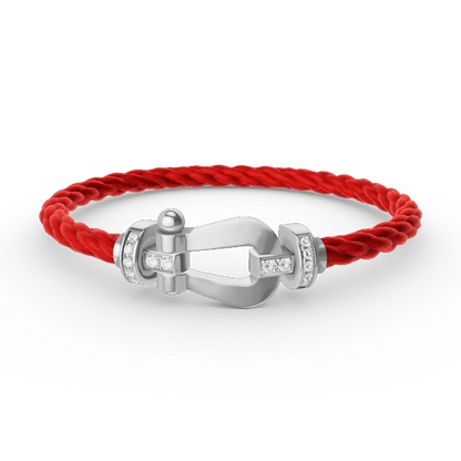 [Riva Jewelry]フォース ラージ ホースシュー ハーフ ダイヤモンド ブレスレット - ホワイトゴールド