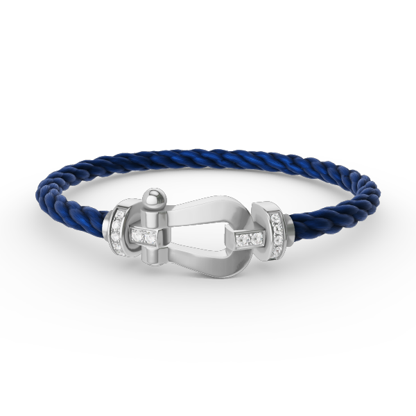 [Riva Jewelry]フォース ラージ ホースシュー ハーフ ダイヤモンド ブレスレット - ホワイトゴールド