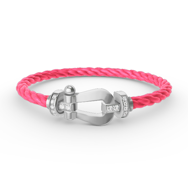 [Riva Jewelry]フォース ラージ ホースシュー ハーフ ダイヤモンド ブレスレット - ホワイトゴールド