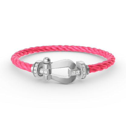 [Riva Jewelry]フォース ラージ ホースシュー ハーフ ダイヤモンド ブレスレット - ホワイトゴールド