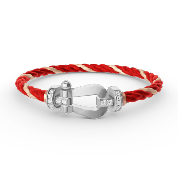 [Riva Jewelry]フォース ラージ ホースシュー ハーフ ダイヤモンド ブレスレット - ホワイトゴールド