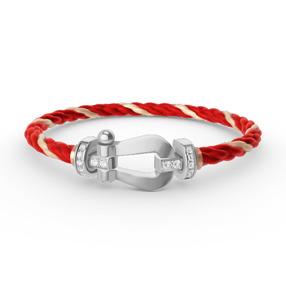 [Riva Jewelry]フォース ラージ ホースシュー ハーフ ダイヤモンド ブレスレット - ホワイトゴールド