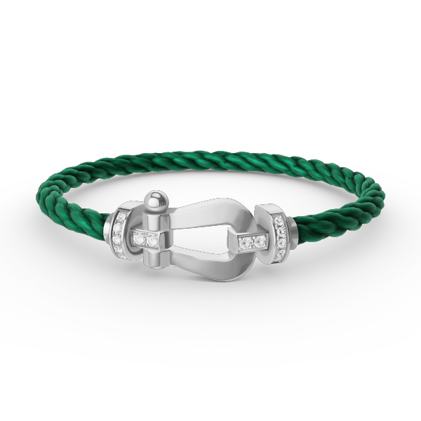 [Riva Jewelry]フォース ラージ ホースシュー ハーフ ダイヤモンド ブレスレット - ホワイトゴールド