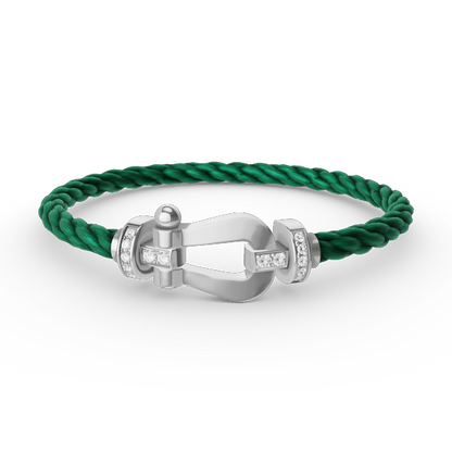 [Riva Jewelry]フォース ラージ ホースシュー ハーフ ダイヤモンド ブレスレット - ホワイトゴールド