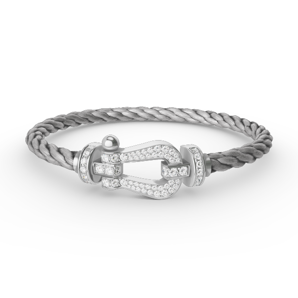 [Riva Jewelry ]FORCE LARGE HORSESHOE FULL DIAMOND BRACELET SILVER