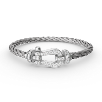 [Riva Jewelry]FORCE LARGE HORSESHOE FULL DIAMOND BRACELET - WHITE GOLD