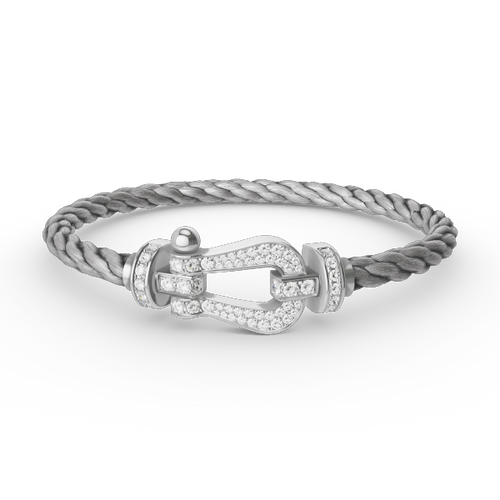 [Riva Jewelry]FORCE LARGE HORSESHOE FULL DIAMOND BRACELET - WHITE GOLD