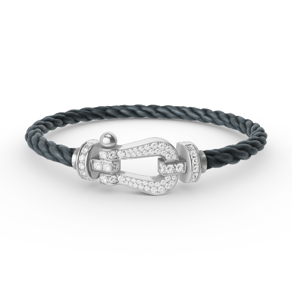 [Riva Jewelry ]FORCE LARGE HORSESHOE FULL DIAMOND BRACELET SILVER