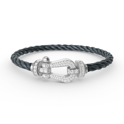 [Riva Jewelry ]FORCE LARGE HORSESHOE FULL DIAMOND BRACELET SILVER