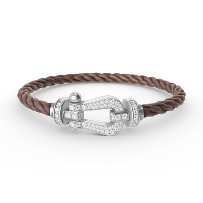 [Riva Jewelry ]FORCE LARGE HORSESHOE FULL DIAMOND BRACELET SILVER