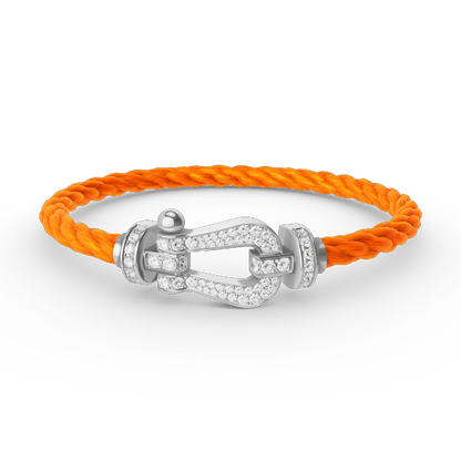 [Riva Jewelry ]FORCE LARGE HORSESHOE FULL DIAMOND BRACELET SILVER