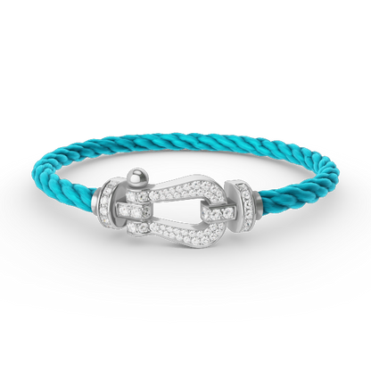 [Riva Jewelry ]FORCE LARGE HORSESHOE FULL DIAMOND BRACELET SILVER