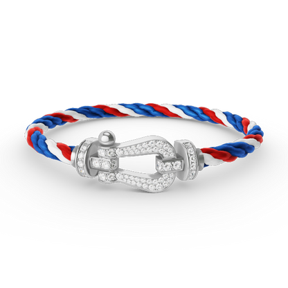 [Riva Jewelry ]FORCE LARGE HORSESHOE FULL DIAMOND BRACELET SILVER