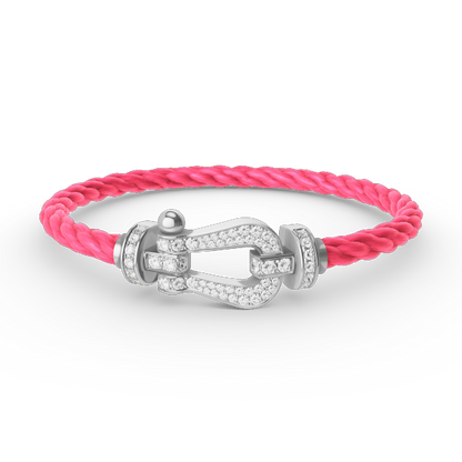 [Riva Jewelry]FORCE LARGE HORSESHOE FULL DIAMOND BRACELET - WHITE GOLD