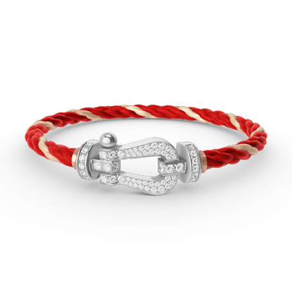 [Riva Jewelry ]FORCE LARGE HORSESHOE FULL DIAMOND BRACELET SILVER