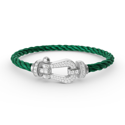 [Riva Jewelry]FORCE LARGE HORSESHOE FULL DIAMOND BRACELET - WHITE GOLD