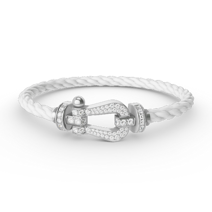 [Riva Jewelry ]FORCE LARGE HORSESHOE FULL DIAMOND BRACELET SILVER