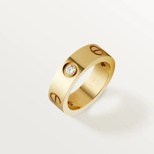 [Riva Jewelry ]LOVE RING 5.5MM 3 DIAMONDS PINK GOLD