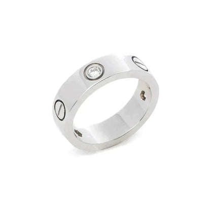 [Riva Jewelry ]LOVE RING 5.5MM 3 DIAMONDS SILVER
