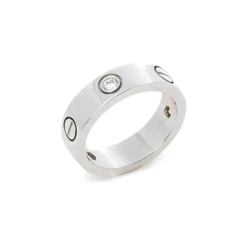 [Riva Jewelry ]LOVE RING 5.5MM 3 DIAMONDS SILVER