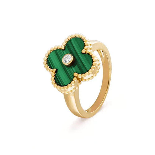 [Riva Jewelry ]CLOVER MALACHITE RING GOLD DIAMOND